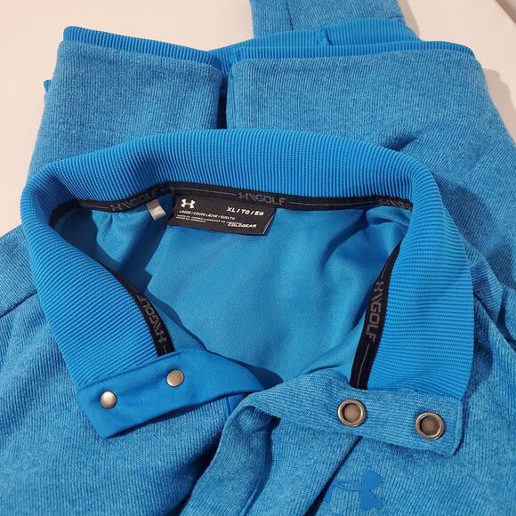 Under Armour Sweaterfleece Snap Mock Coldgear Loose Golf Pullover Mens Size XL - Picture 6 of 11
